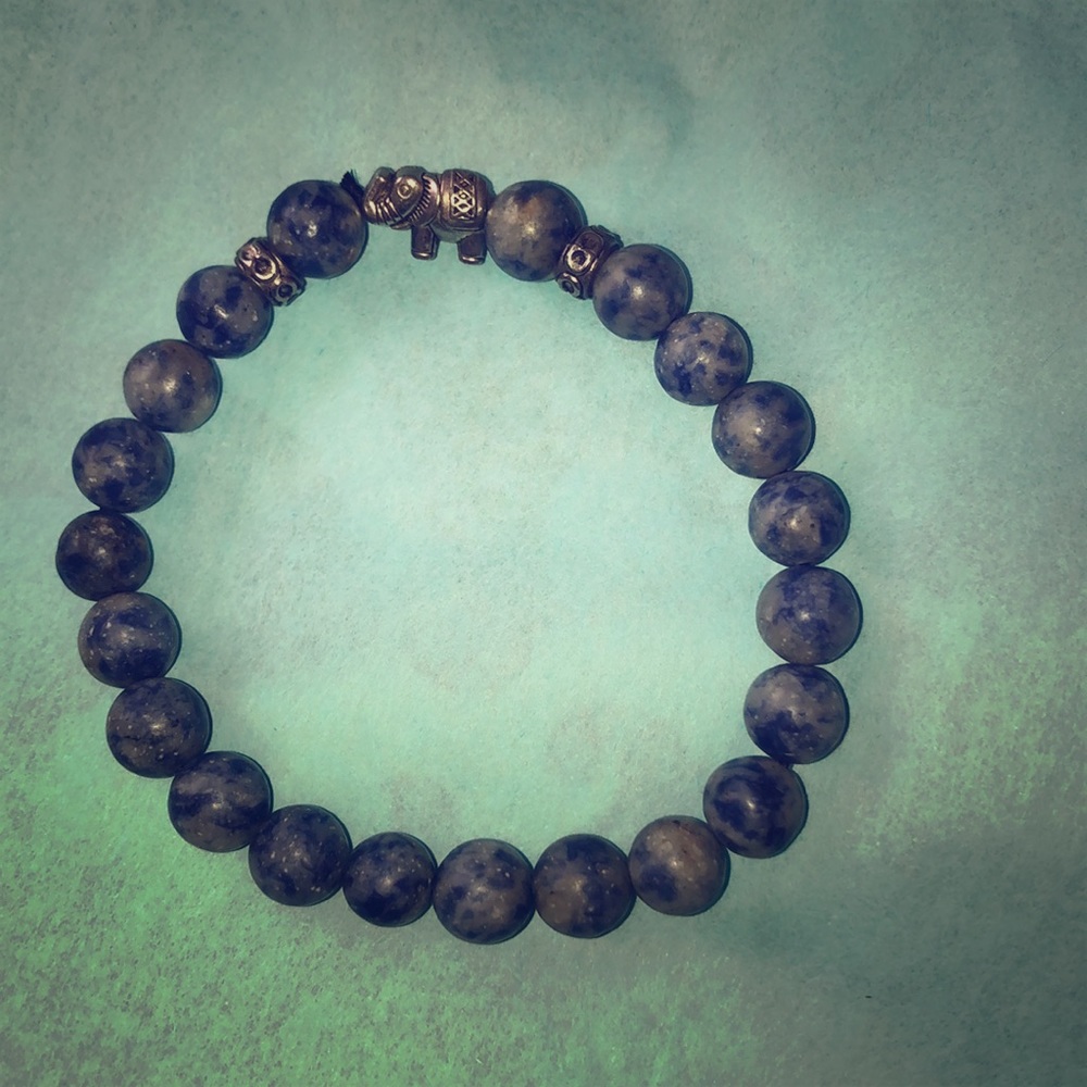 Elephant Blue Stone Bracelet